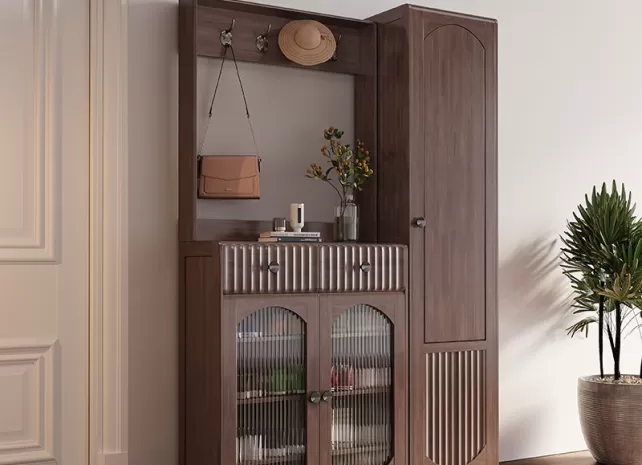 tủ giày dép thiết kế hiện đại và kèm theo giá treo đồ nhỏ